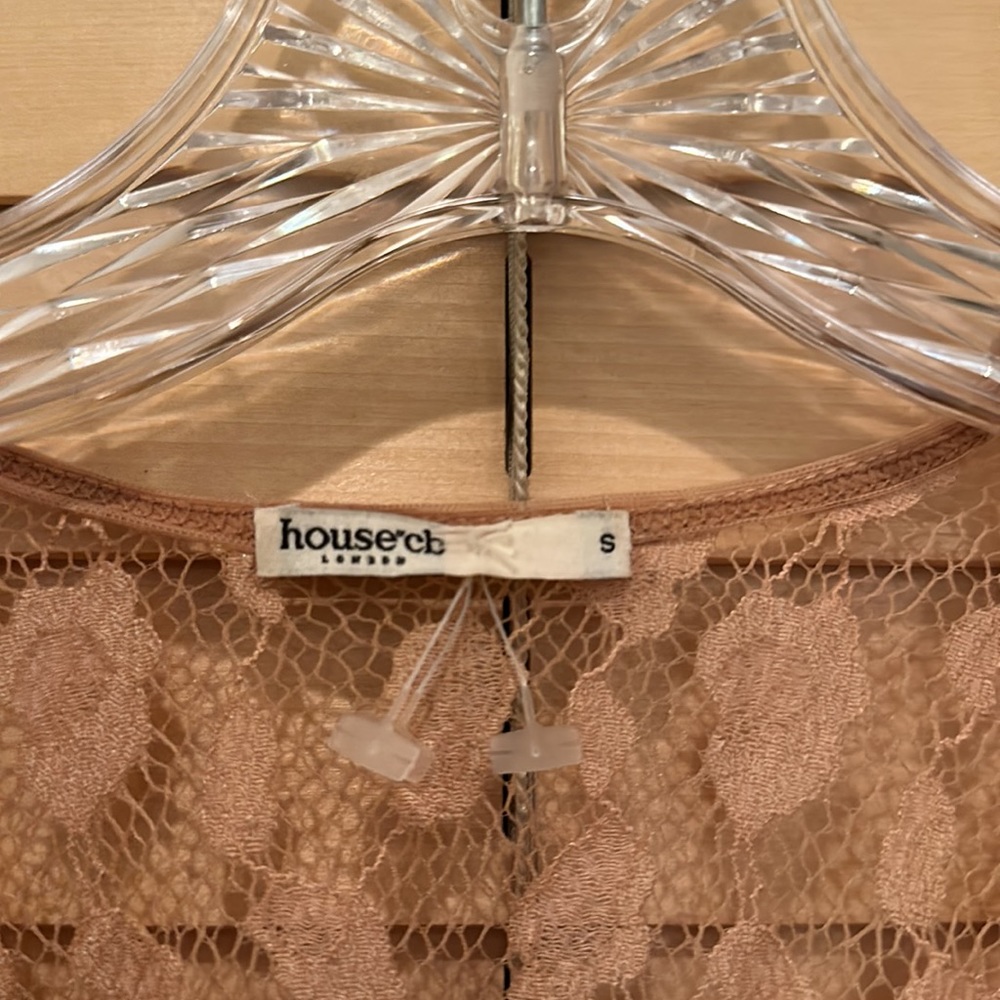 House of CB Veronica Lace Frill Blush Bodysuit - Picture 6 of 8